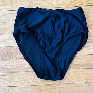 NWT J Crew HIGH-WAISTED BIKINI BOTTOM Black Size S